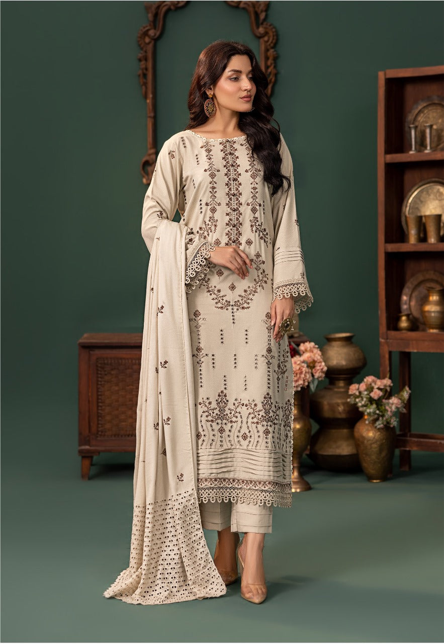 Noor e Chasham UnStitched 3 Piece Dhanak Collection D 03